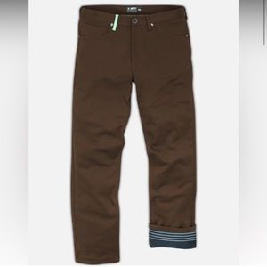 Jetty Mariner Flannel Lined Brown Jeans Pants 31